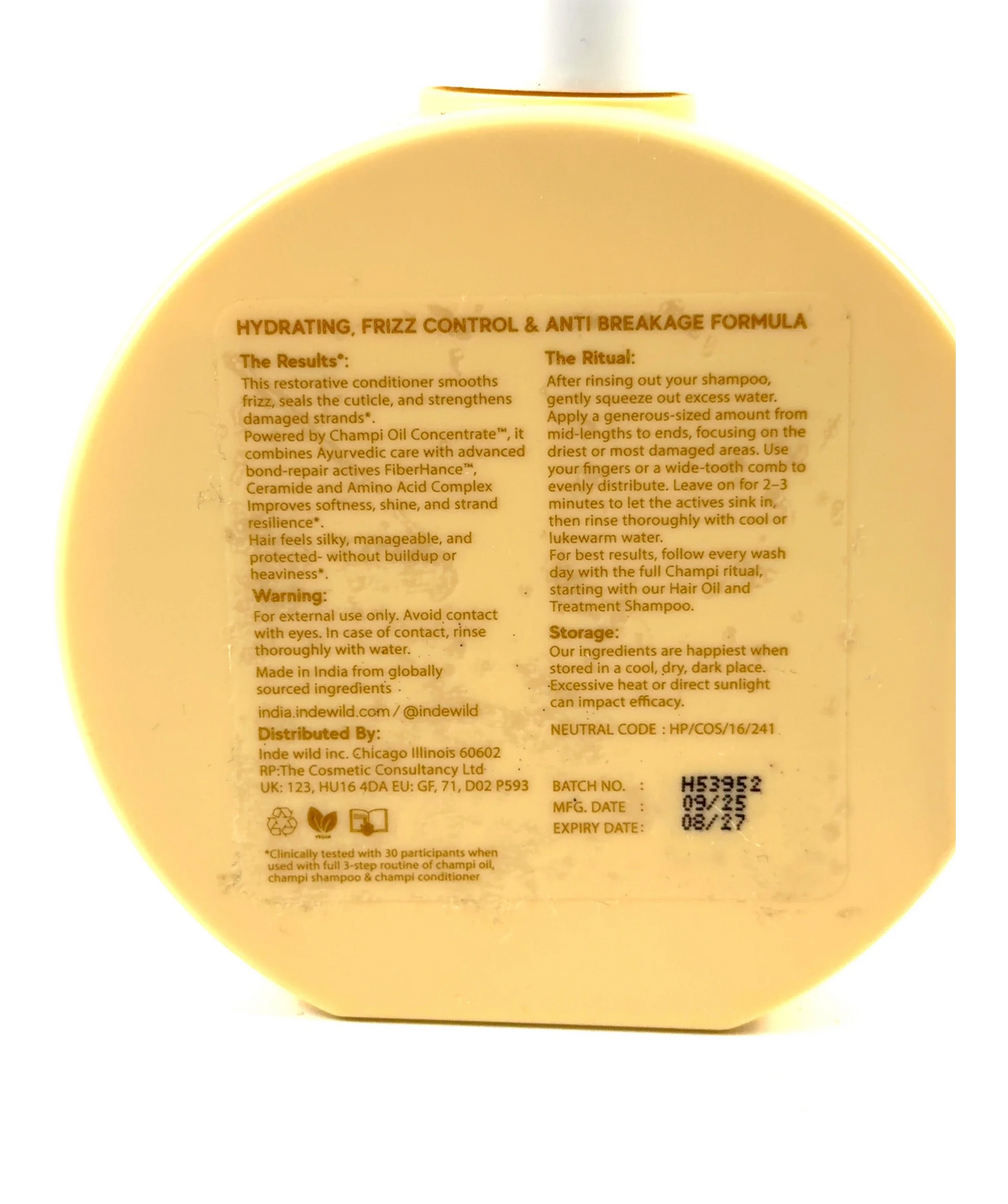 indē wild CHAMPI BOND REPAIR CONDITIONER, size 300ml — detail