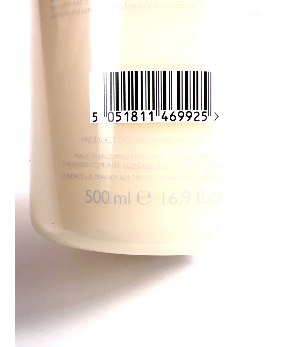 The White Company SPA NOURISH OAT, BERGAMOT & AMBER, size 500ml — care label
