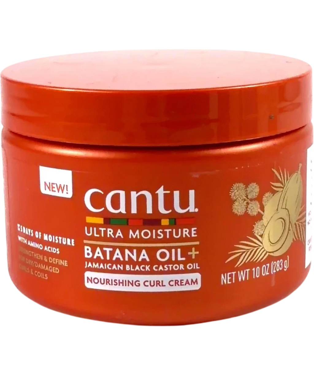 Cantu ULTRA MOISTURE BATANA OIL + JAMAICAN BLACK CASTOR OIL NOURISHING CURL CREAM, size 283g — front