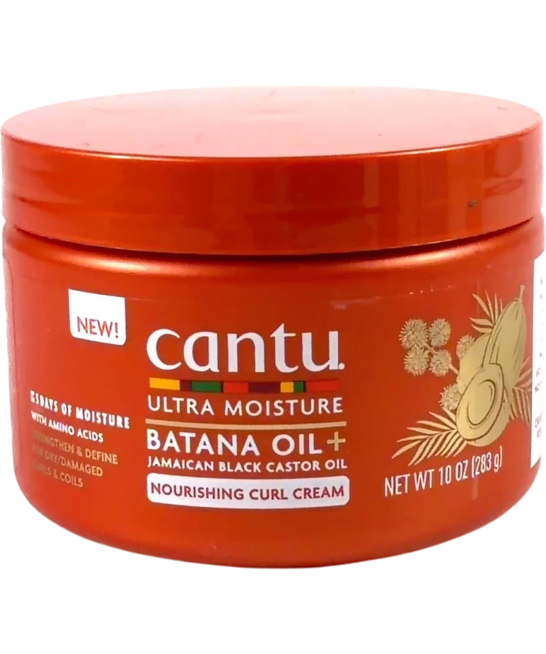 Cantu ULTRA MOISTURE BATANA OIL + JAMAICAN BLACK CASTOR OIL NOURISHING CURL CREAM, size 283g — front