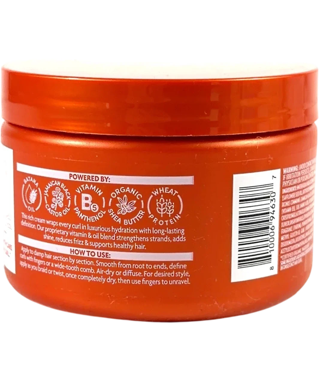 Cantu ULTRA MOISTURE BATANA OIL + JAMAICAN BLACK CASTOR OIL NOURISHING CURL CREAM, size 283g — back