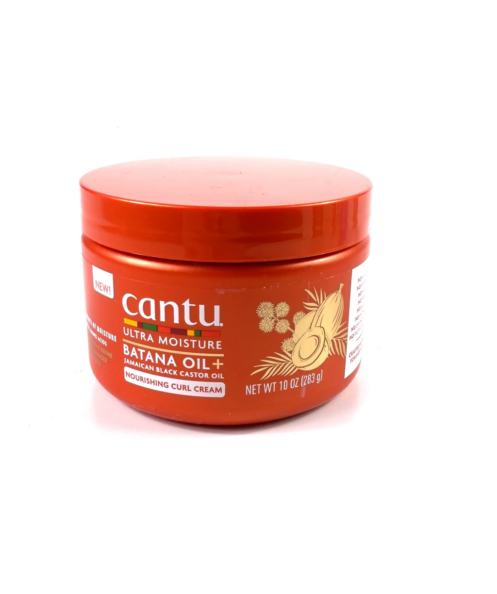 Cantu ULTRA MOISTURE BATANA OIL + JAMAICAN BLACK CASTOR OIL NOURISHING CURL CREAM, size 283g — care label