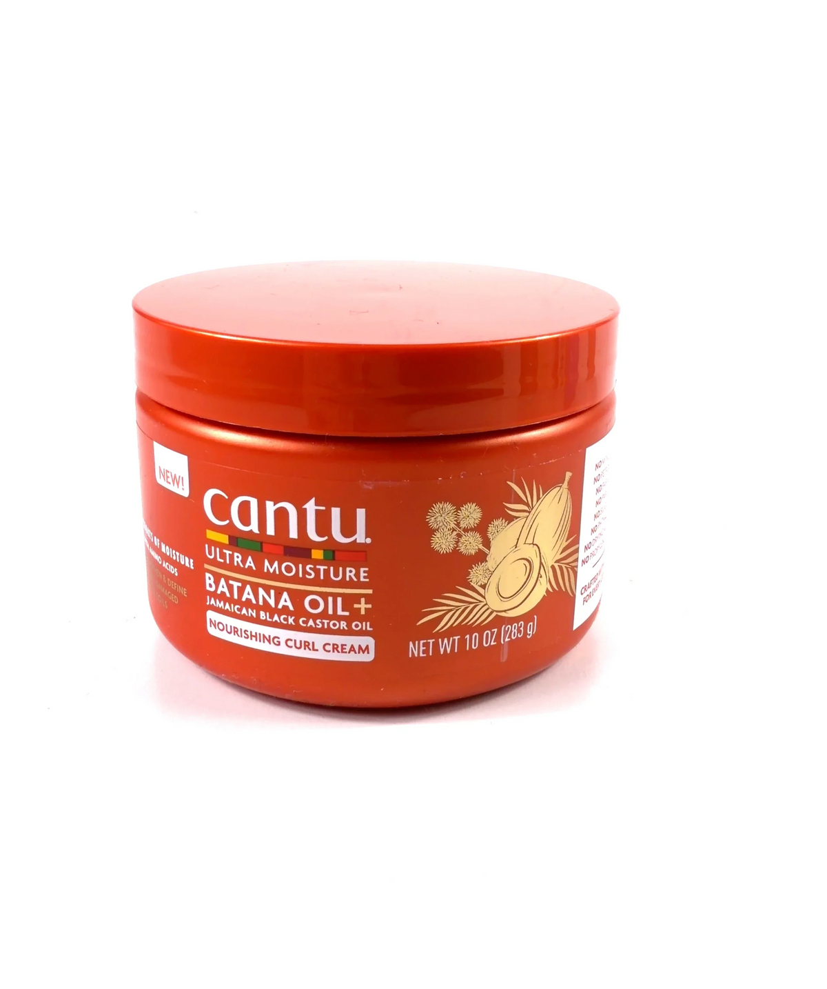 Cantu ULTRA MOISTURE BATANA OIL + JAMAICAN BLACK CASTOR OIL NOURISHING CURL CREAM, size 283g — care label