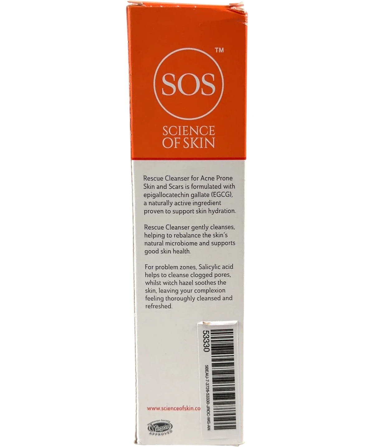 Science of Skin Rescue Cleanser, size 150ml — back