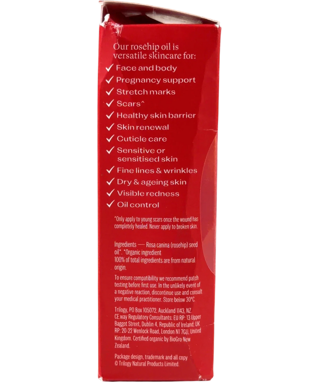 Trilogy Certified Organic Rosehip Oil, size 20ml — back