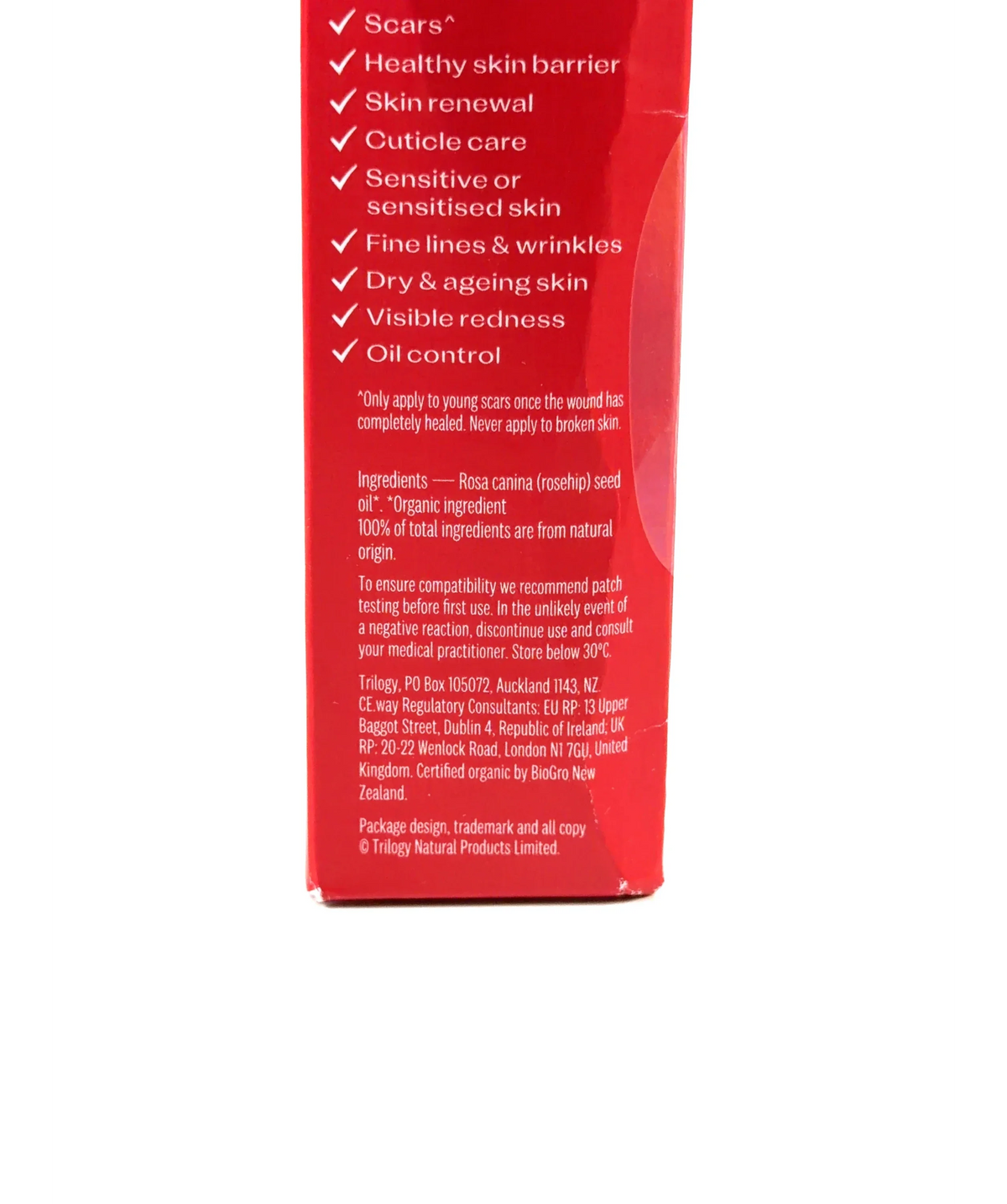 Trilogy Certified Organic Rosehip Oil, size 20ml — fabric detail