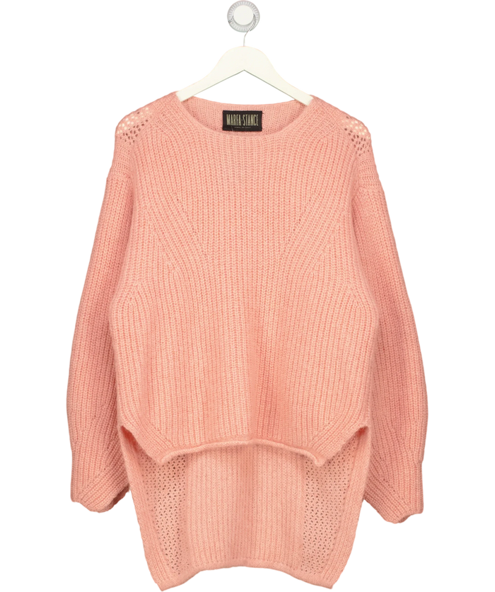 Marfa Stance Pink Cashmere Blend Ribbed Sweater UK XS