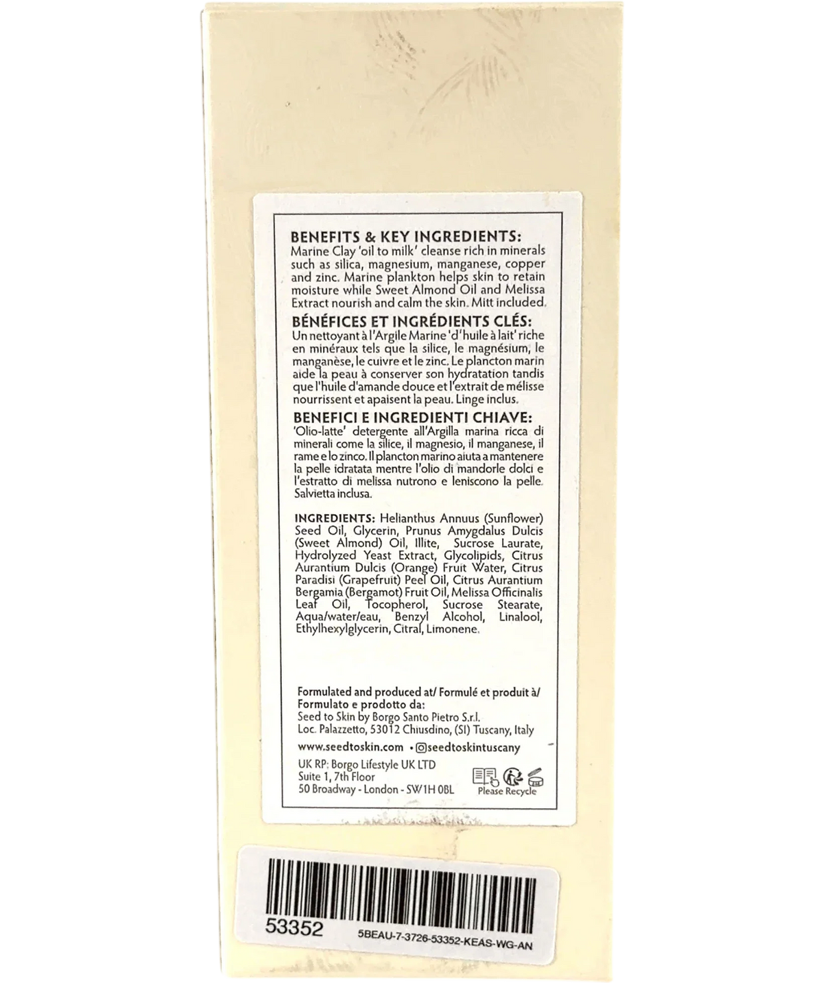 seed to skin THE DIVINE CLEANSE, size 100ml — back