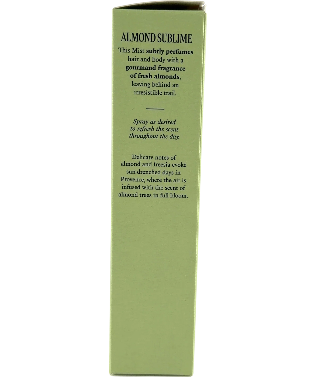 Loccitane Almond (Amande Sublime) Delightful Hair & Body Mist, size 100ml — back