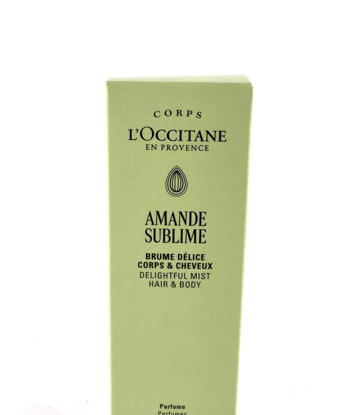 Loccitane Almond (Amande Sublime) Delightful Hair & Body Mist, size 100ml — label