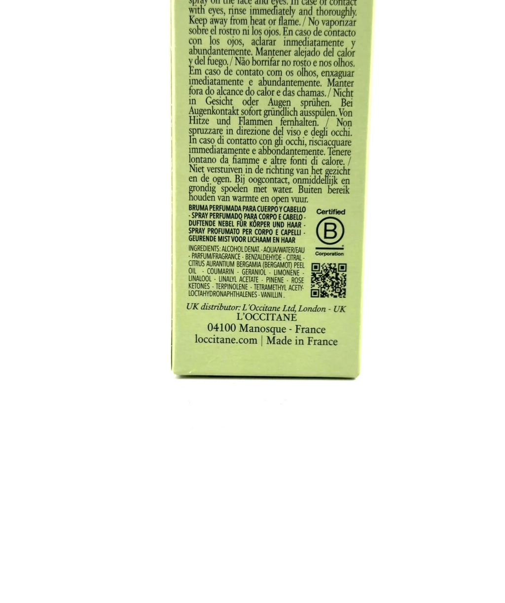 Loccitane Almond (Amande Sublime) Delightful Hair & Body Mist, size 100ml — fabric detail