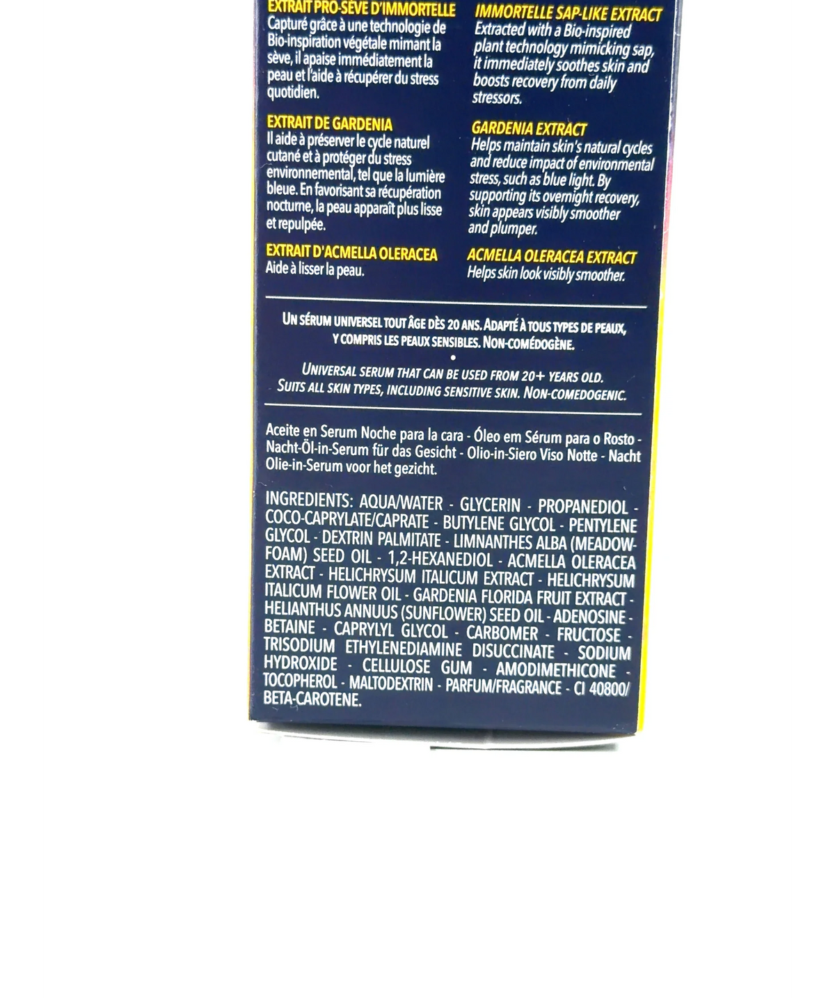 Loccitane IMMORTELLE RESET, size 30ml — fabric detail