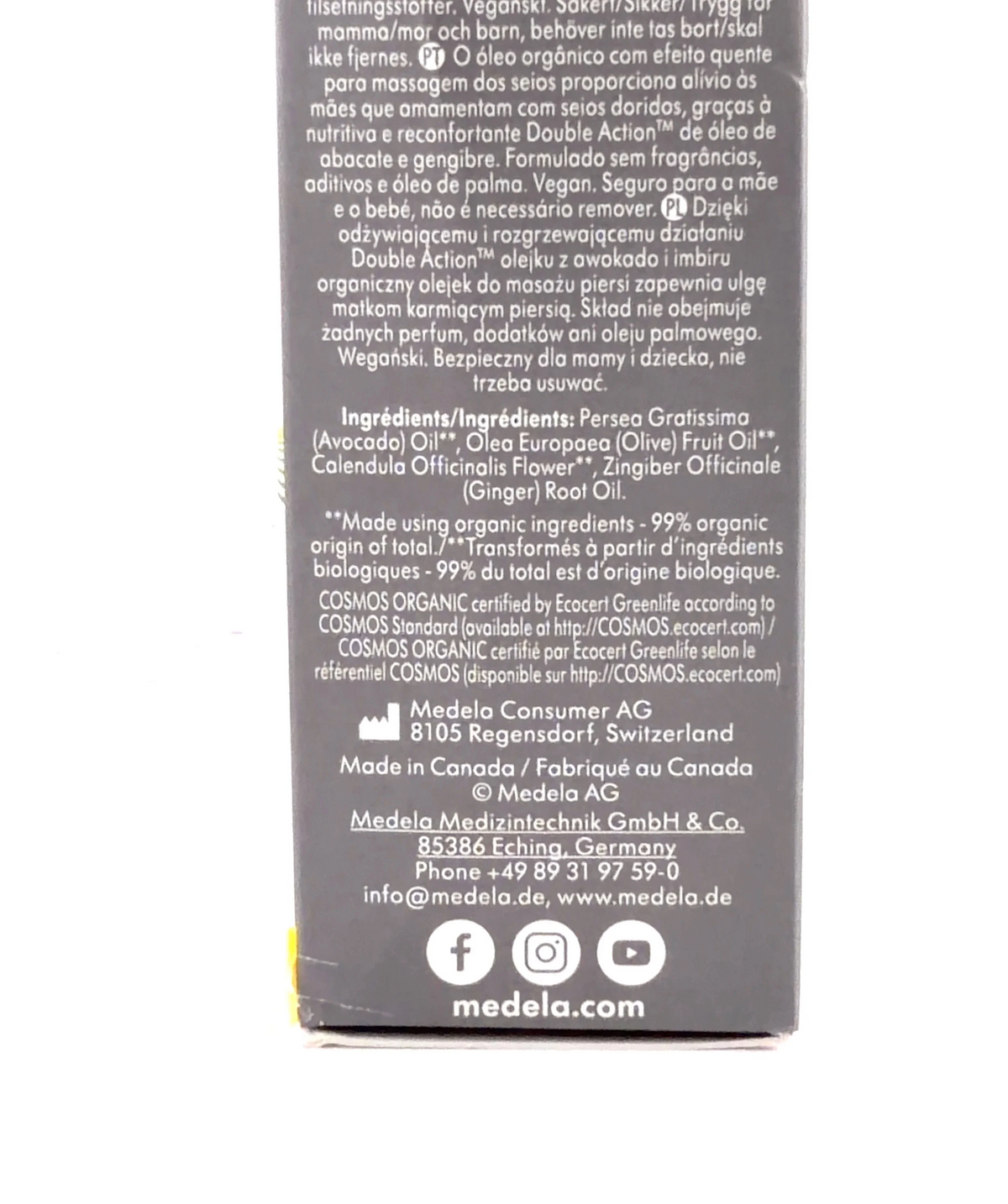 medela Organic Breast Massage Oil, size 50ml — fabric detail