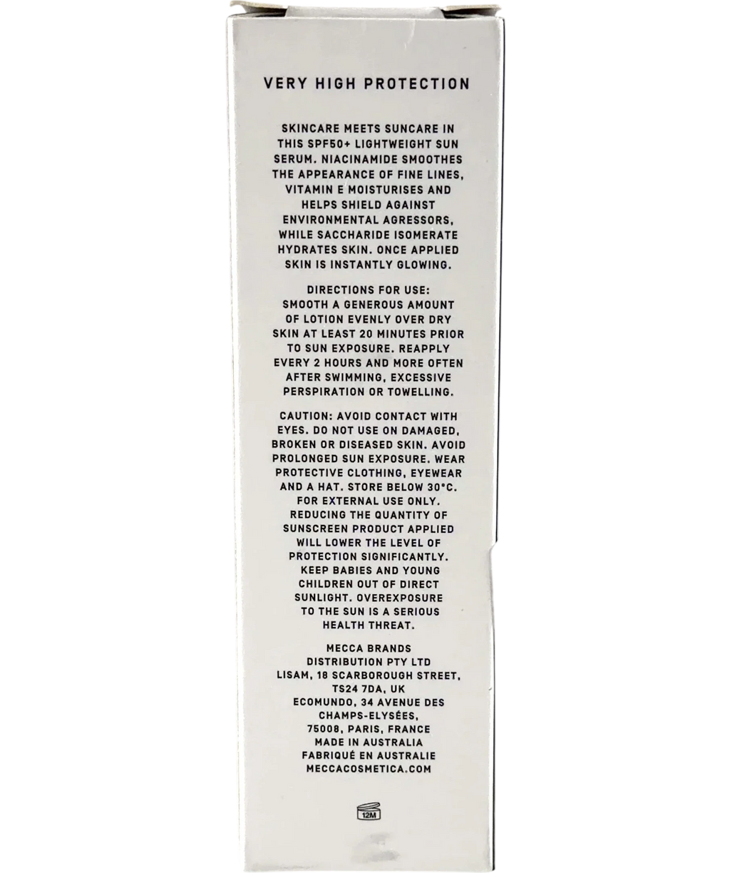 mecca cosmetica TO SAVE FACE SPF50+ BRIGHTENING SUN SERUM, size 50ml — back
