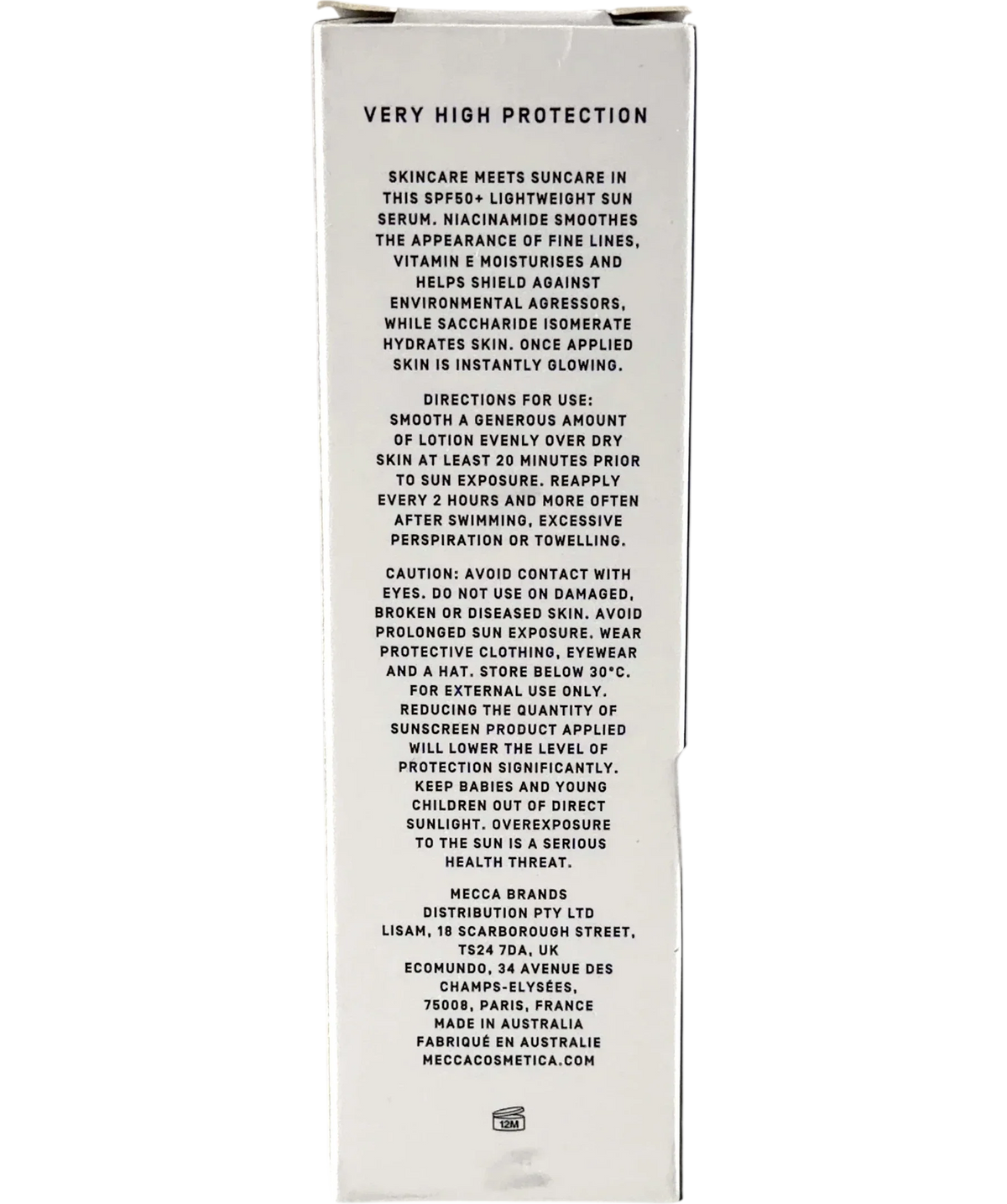 mecca cosmetica TO SAVE FACE SPF50+ BRIGHTENING SUN SERUM, size 50ml — back