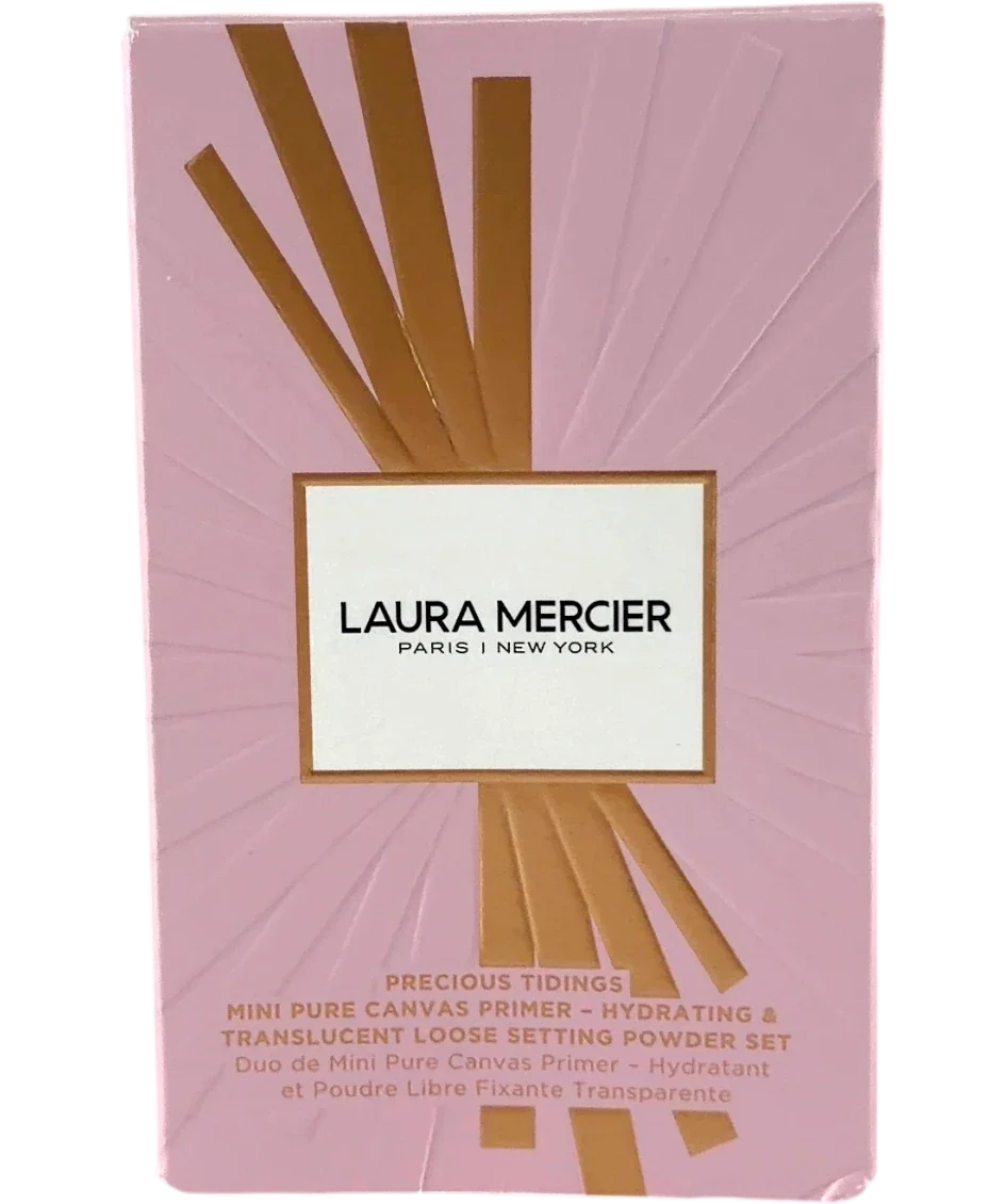 Laura Mercier Universal PRECIOUS TIDINGS MINI PURE CANVAS PRIMER - HYDRATING & TRANSLUCENT LOOSE SETTING POWDER SET,… — front