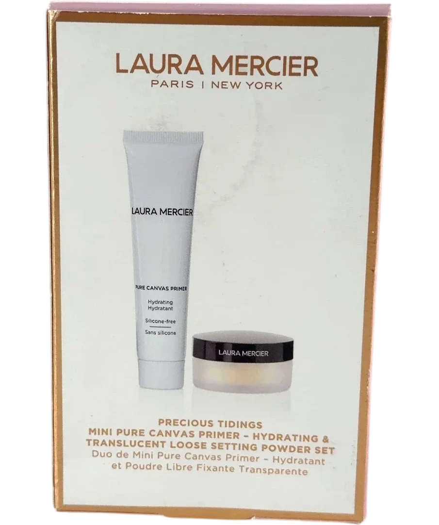 Laura Mercier Universal PRECIOUS TIDINGS MINI PURE CANVAS PRIMER - HYDRATING & TRANSLUCENT LOOSE SETTING POWDER SET,… — back