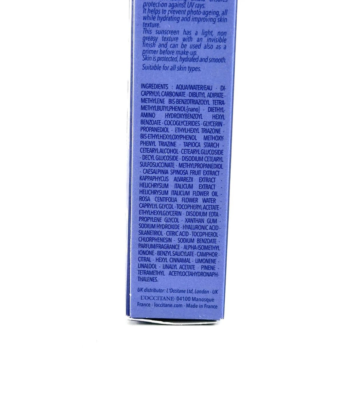 Loccitane Immortelle Précieuse UV Shield SPF 50 (Bouclier Hydratant Proactif), size 30ml — fabric detail