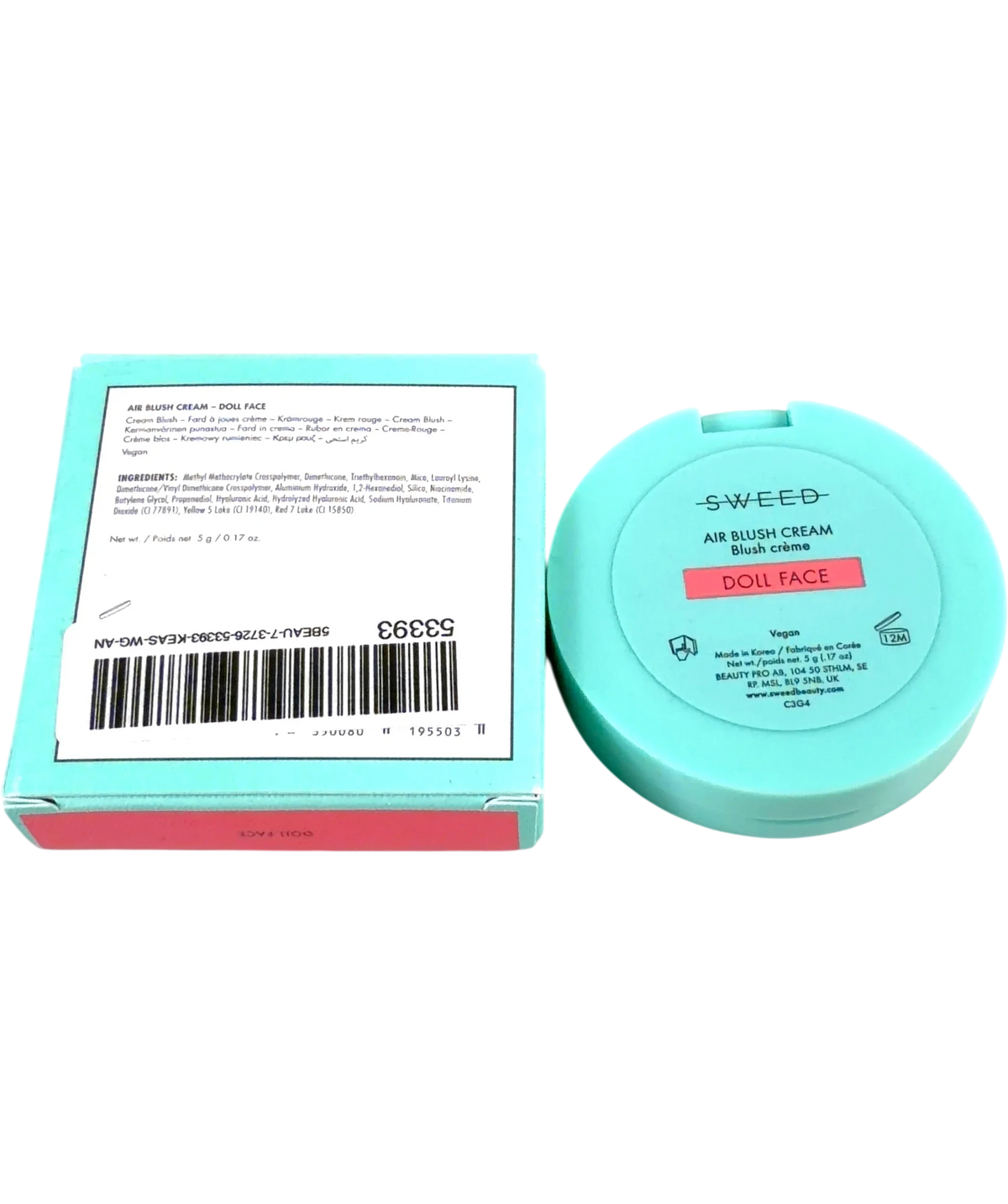 SWEED DOLL FACE AIR BLUSH CREAM, size 5g — back