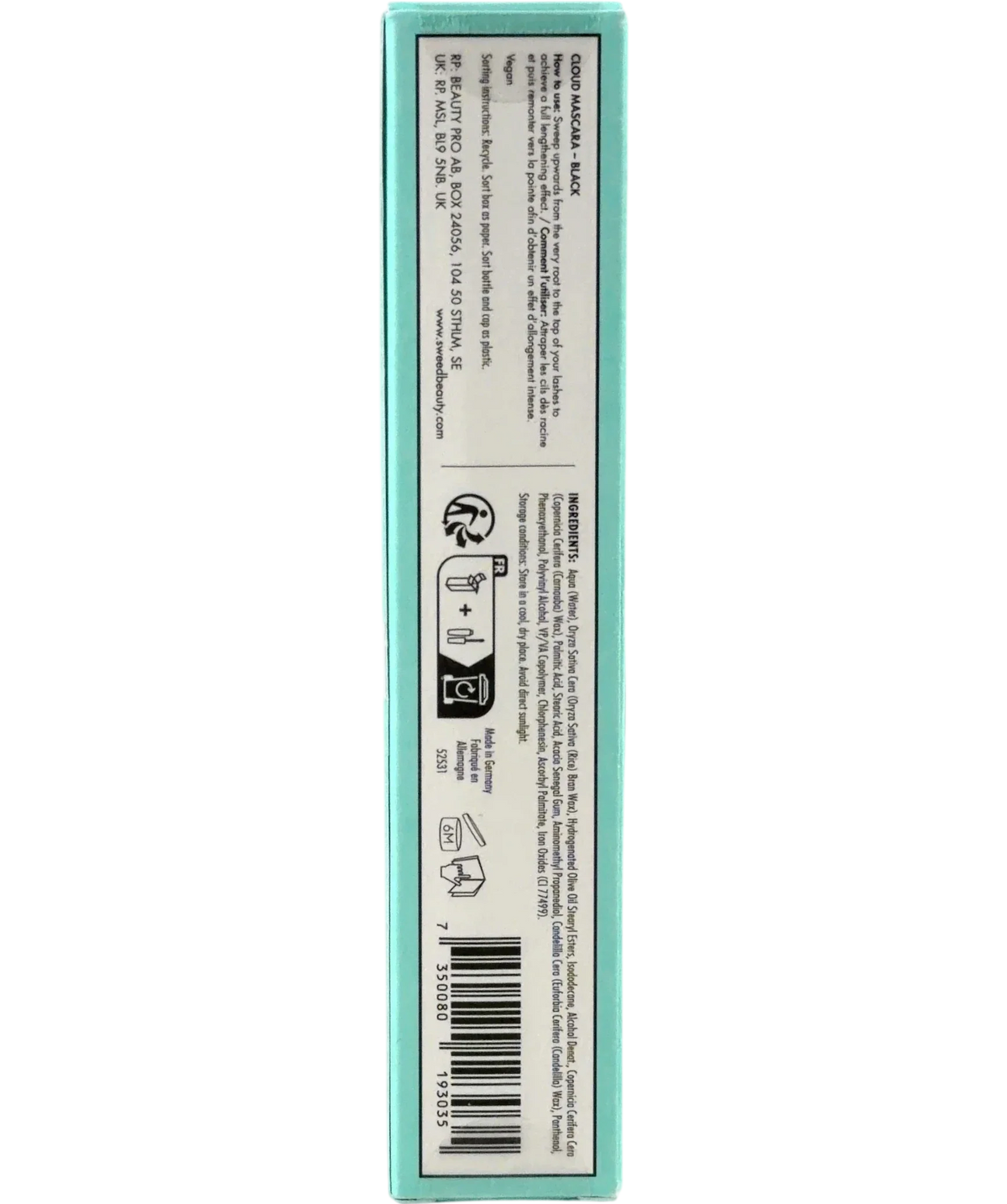 SWEED BLACK CLOUD MASCARA - BLACK, size 12ml — back
