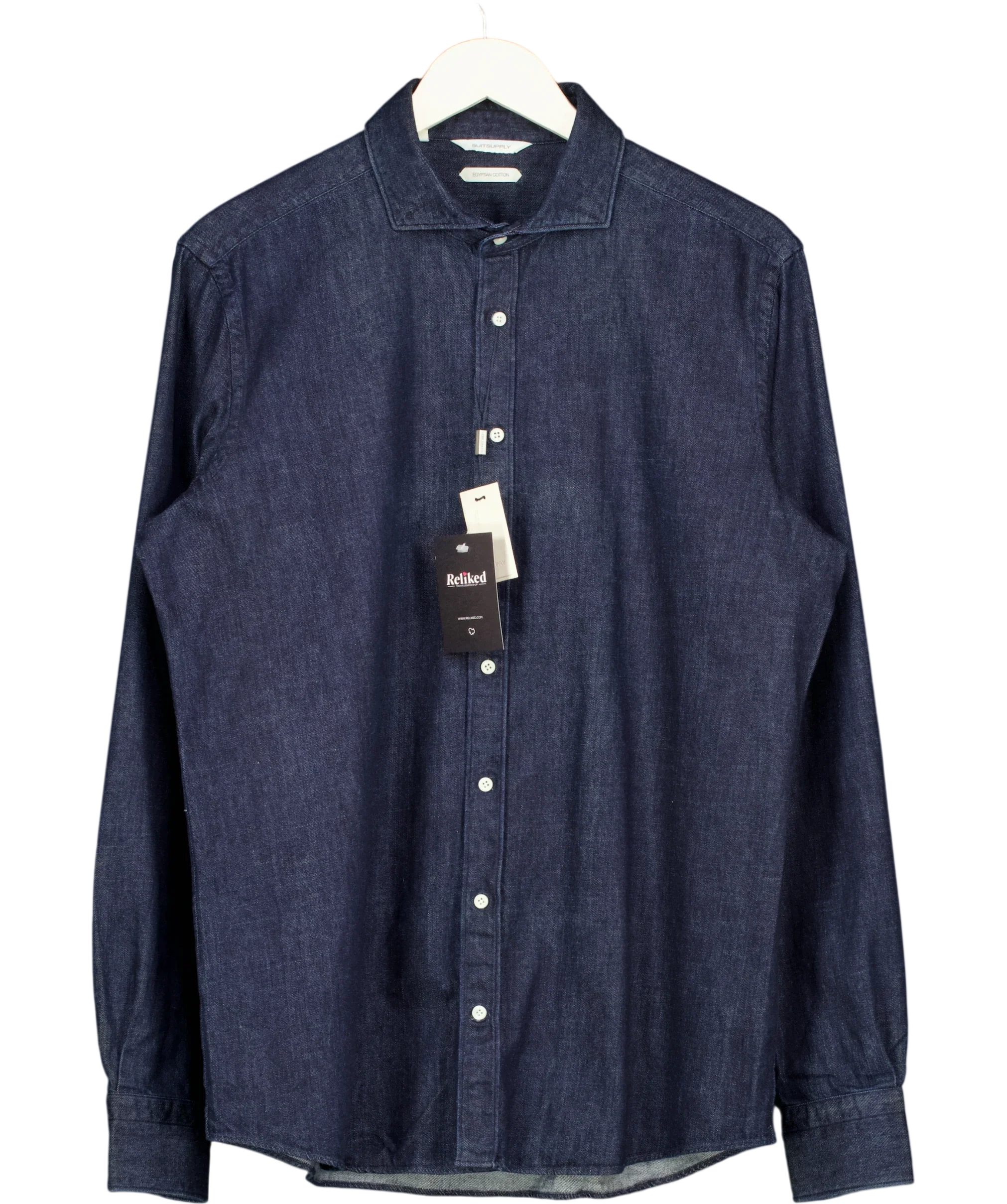 SuitSupply Blue Blue Slim Fit Shirt, size UK M — front