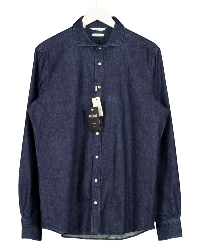 SuitSupply Blue DENIM Slim Fit Shirt UK 16/16.5" NECK