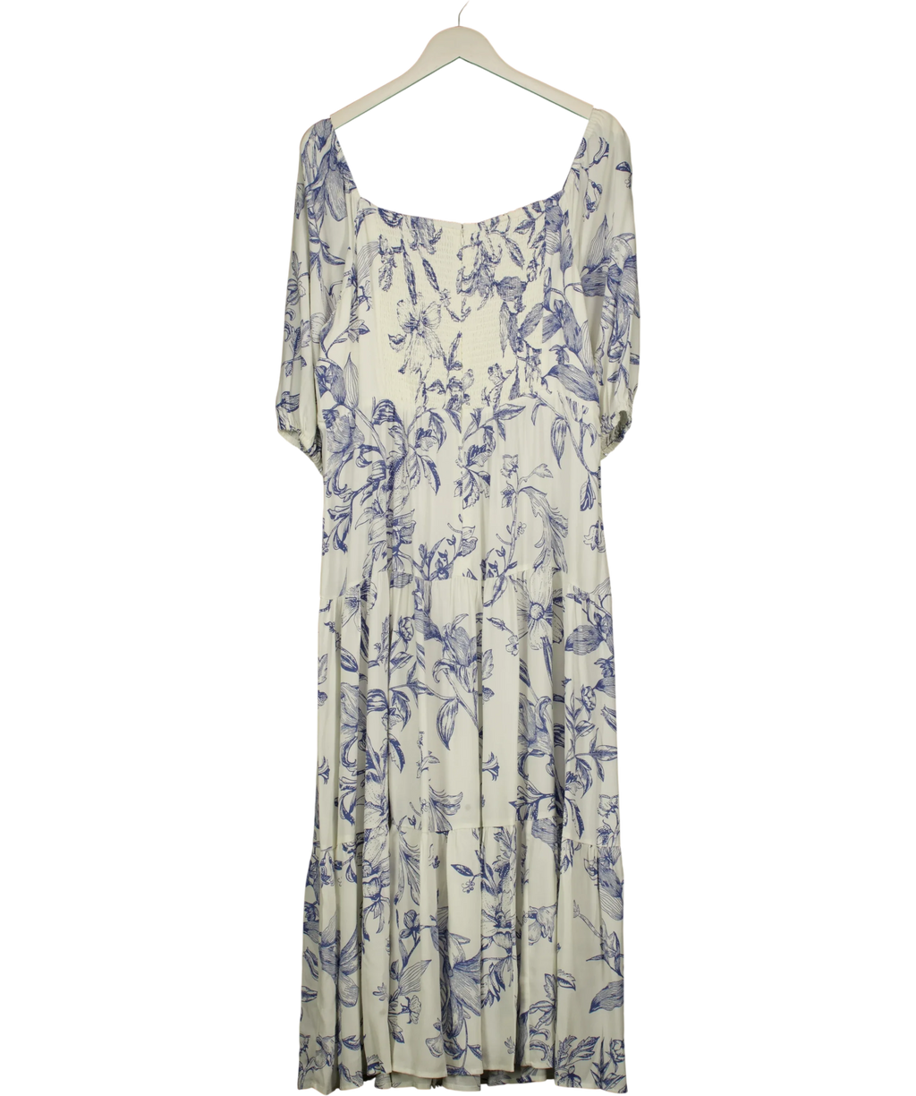 Mint Velvet Blue Blue Floral Maxi Dress, size UK 18 — back