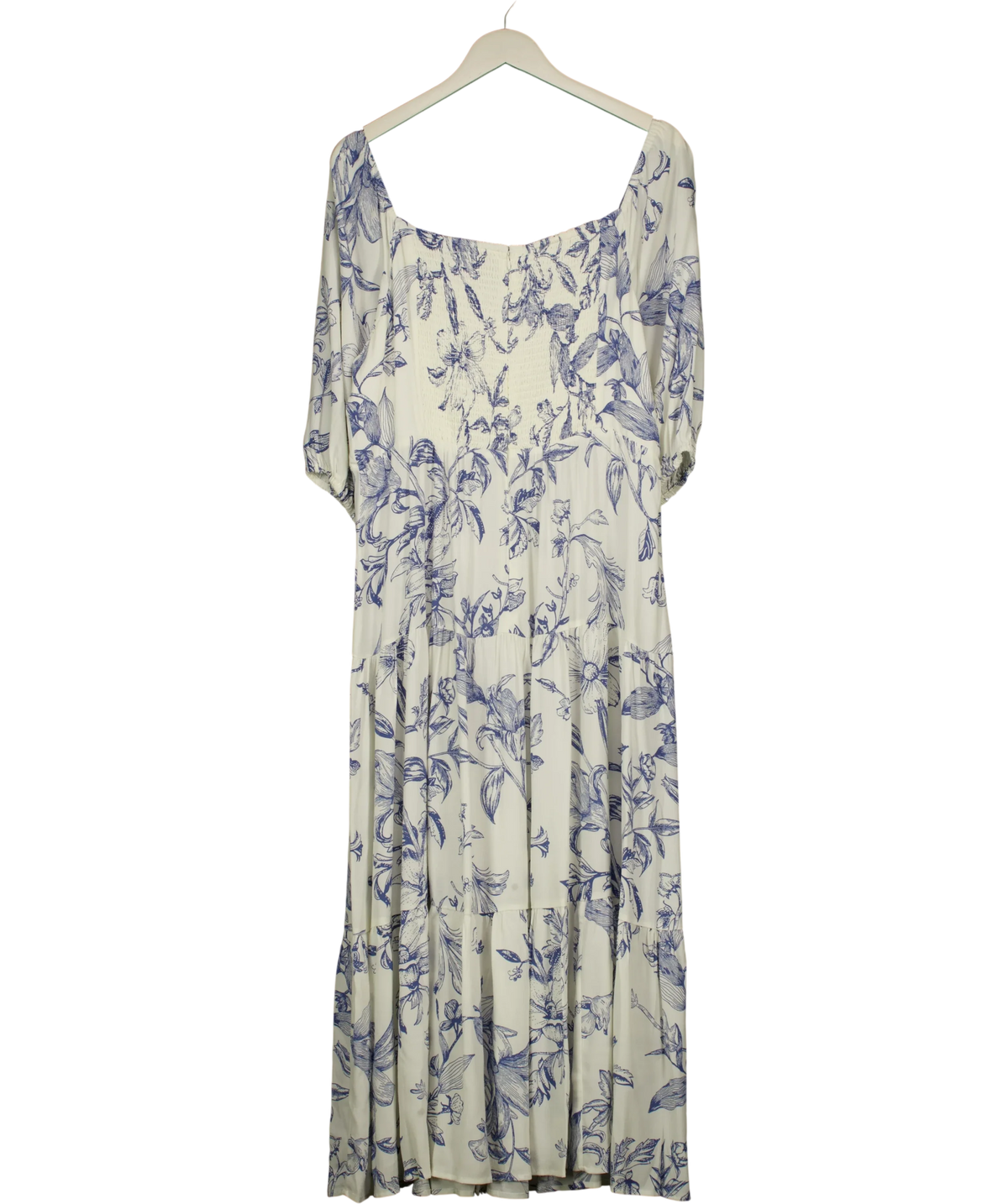 Mint Velvet Blue Blue Floral Maxi Dress, size UK 18 — back