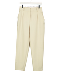 ZARA cream high-waisted pleated trousers, size UK M — front