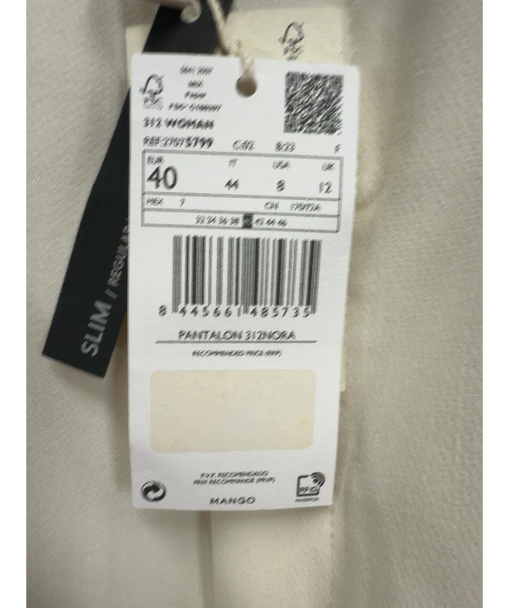 MANGO Cream 312NORA, size UK 12 — care label