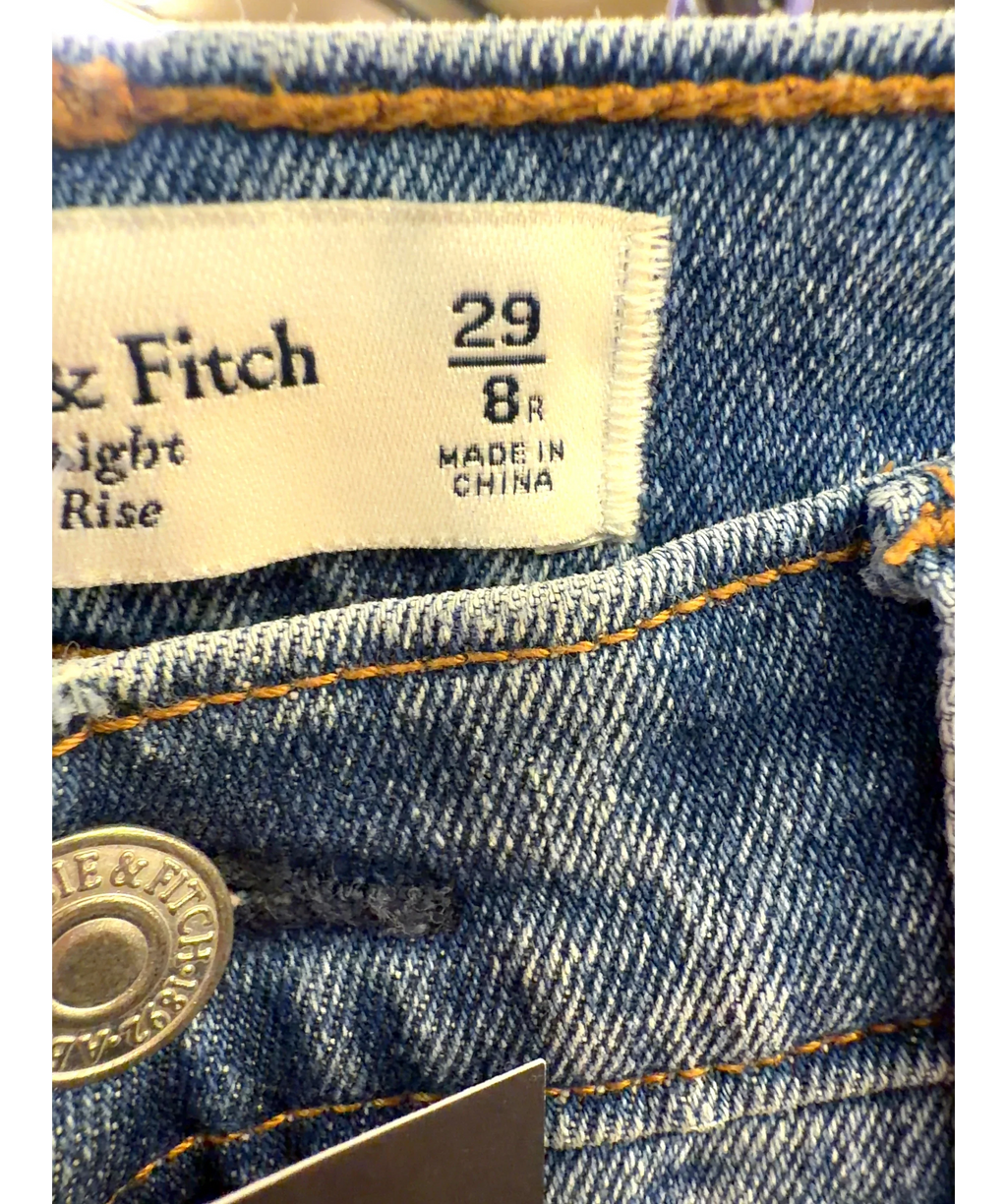 ABERCROMBIE & FITCH Blue The Ankle Straight, Ultra High Rise, size W29 — care label
