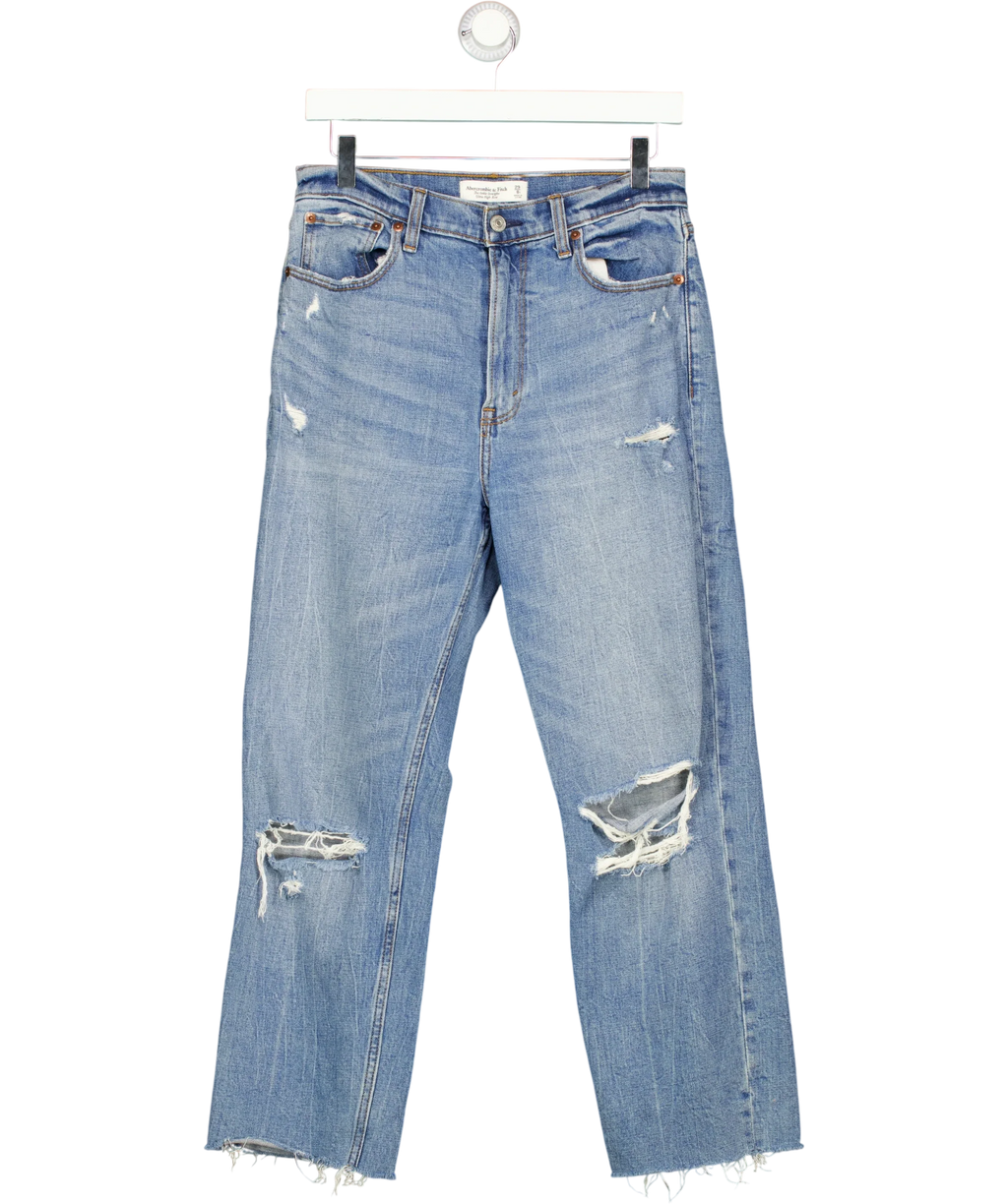 ABERCROMBIE & FITCH Blue The Ankle Straight, Ultra High Rise, size W29 — front