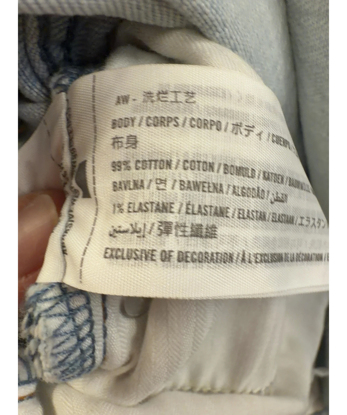 ABERCROMBIE & FITCH light blue The Mom Short High Rise, size W31 — label
