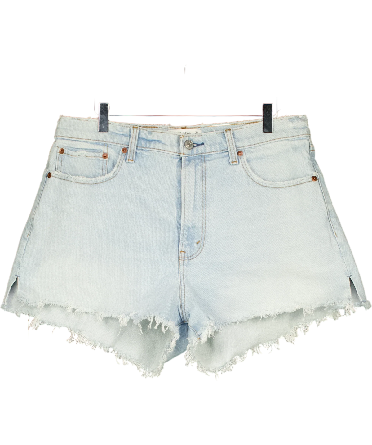 ABERCROMBIE & FITCH light blue The Mom Short High Rise, size W31 — front