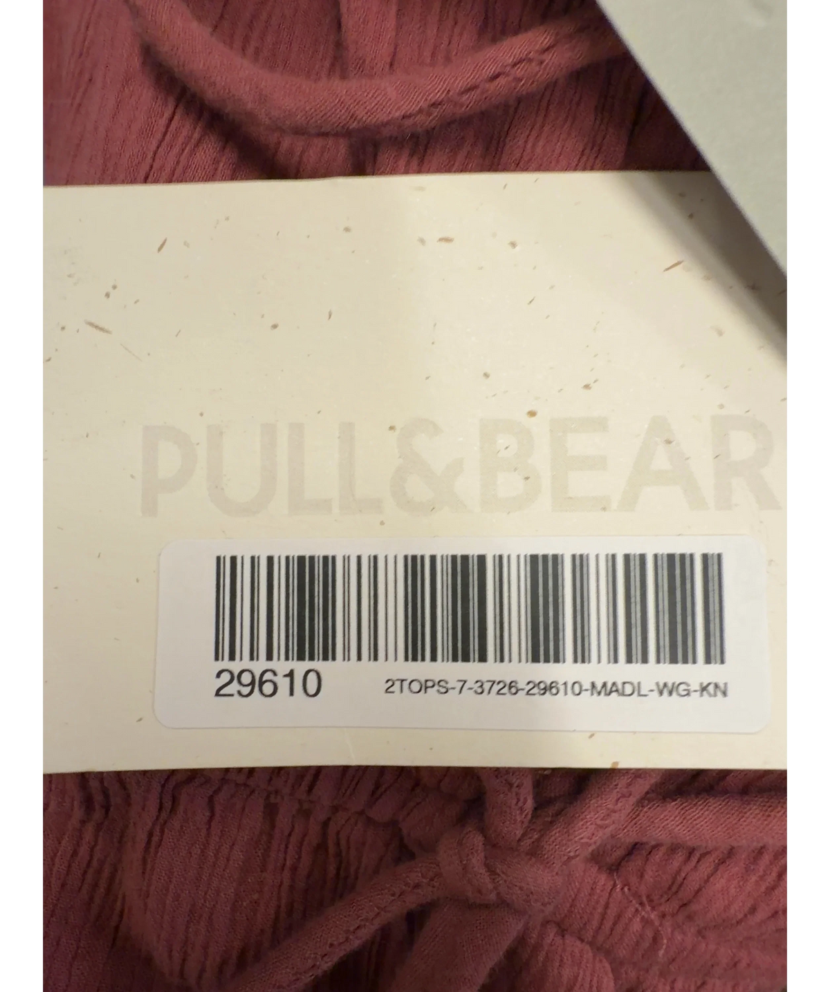 Pull&Bear Pink Dusty Pink Crop top, size UK M — detail