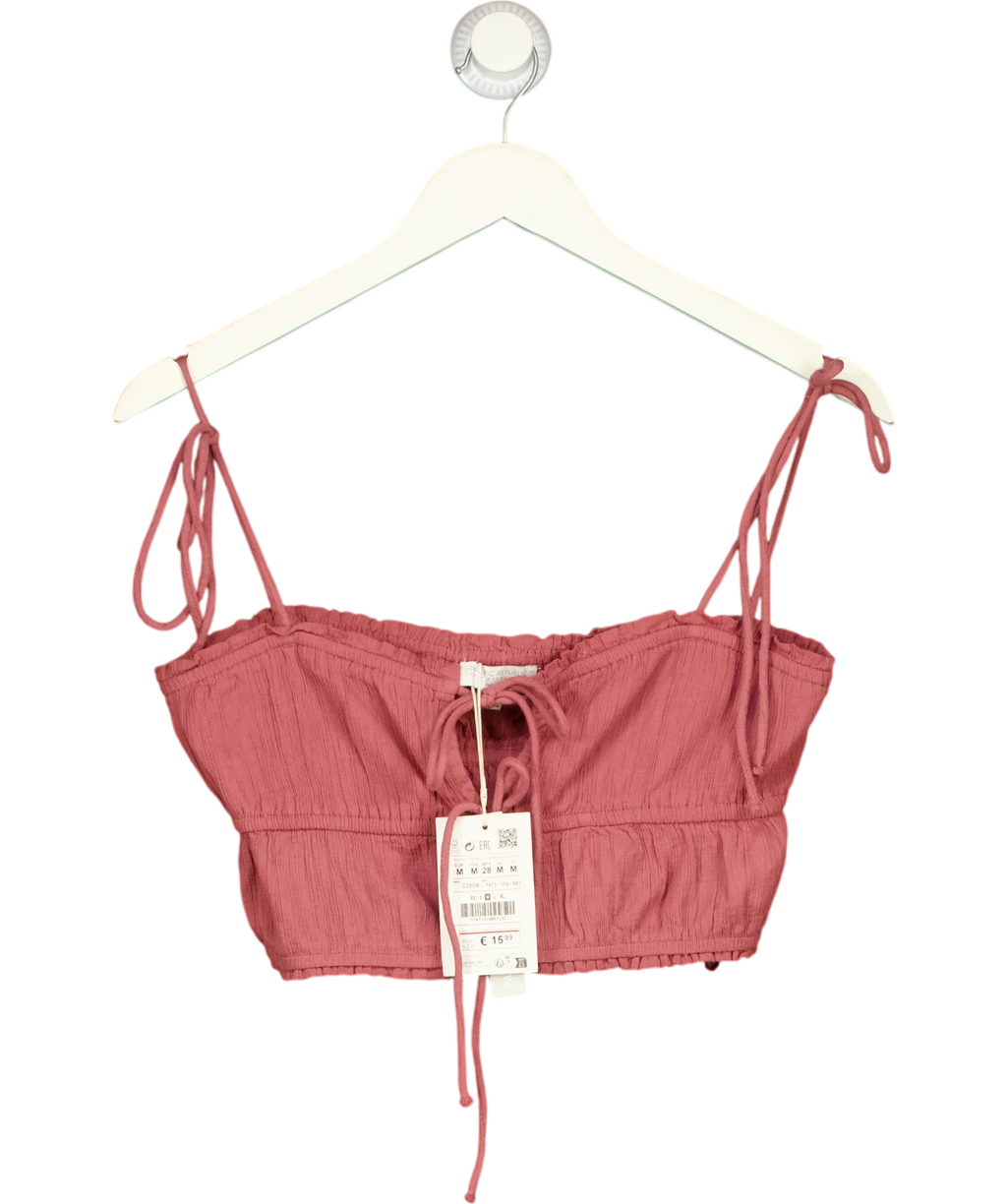 Pull&Bear Pink Dusty Pink Crop top, size UK M — front