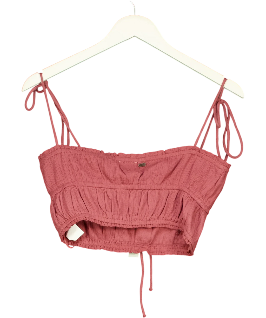 Pull&Bear Pink Dusty Pink Crop top, size UK M — back