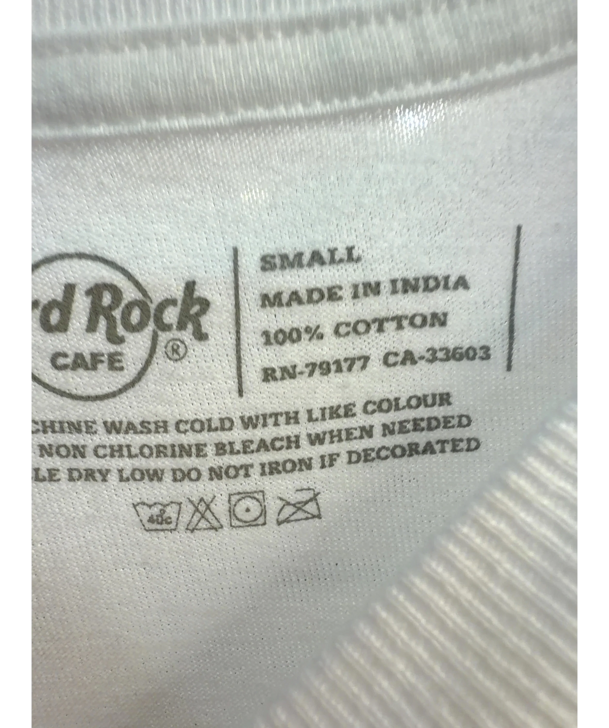 Hard Rock Cafe White London short sleeve t-shirt, size UK S — label