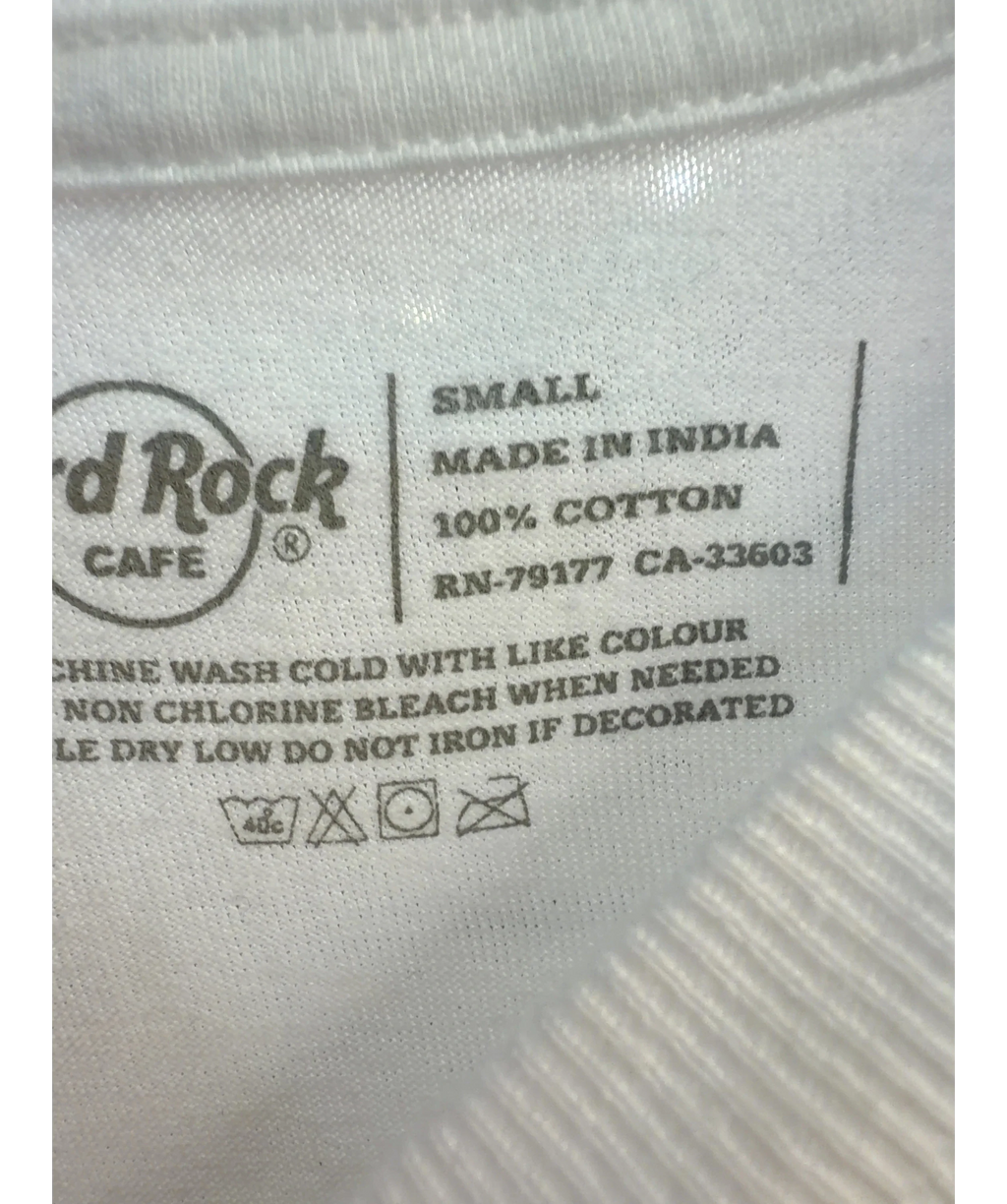 Hard Rock Cafe White London short sleeve t-shirt, size UK S — care label