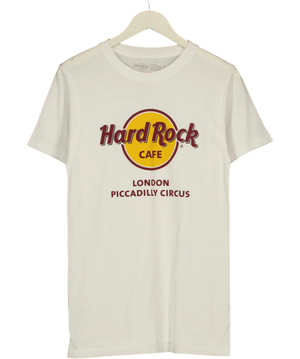 Hard Rock Cafe White London Short Sleeve T-shirt UK S
