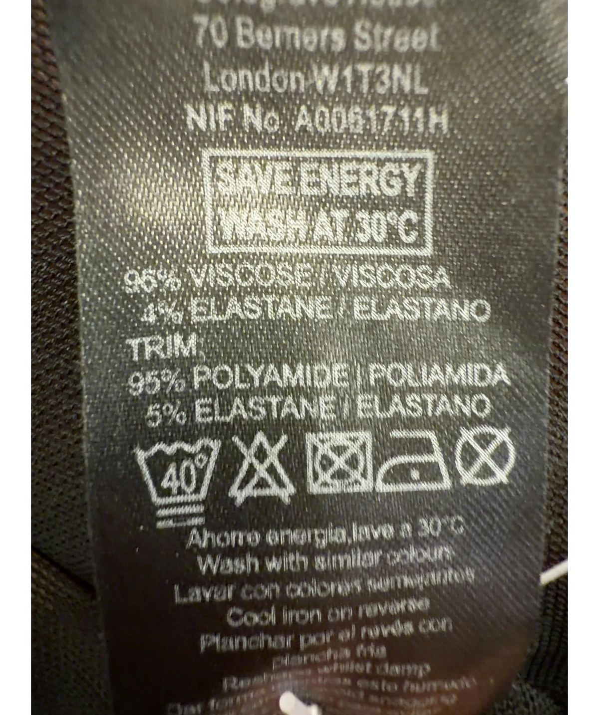 Miss Selfridge Black Colour, size UK 10 — label