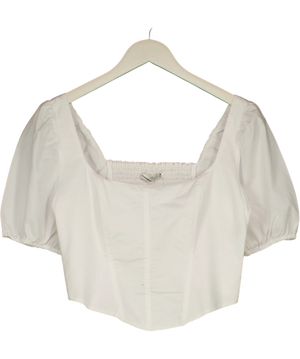 Abercrombie & Fitch White Puff Sleeve Top UK M