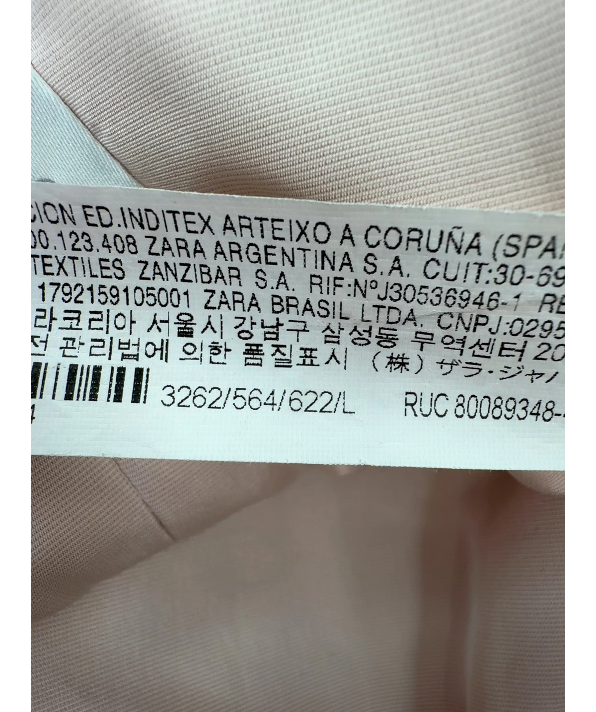 ZARA Pink ruched crop top, size UK L — label