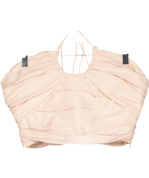 Zara Ruched Crop Top Pink Uk L