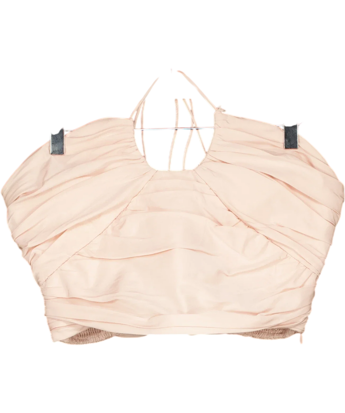 ZARA Pink ruched crop top, size UK L — front