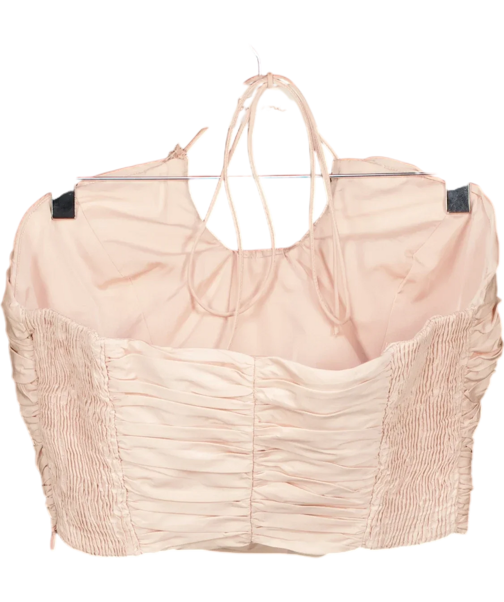 ZARA Pink ruched crop top, size UK L — back