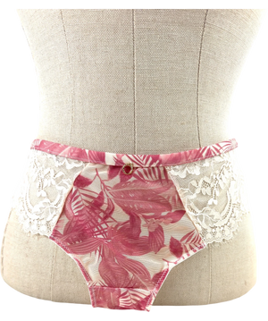 Pour Moi Pink And White Lace Briefs UK 8