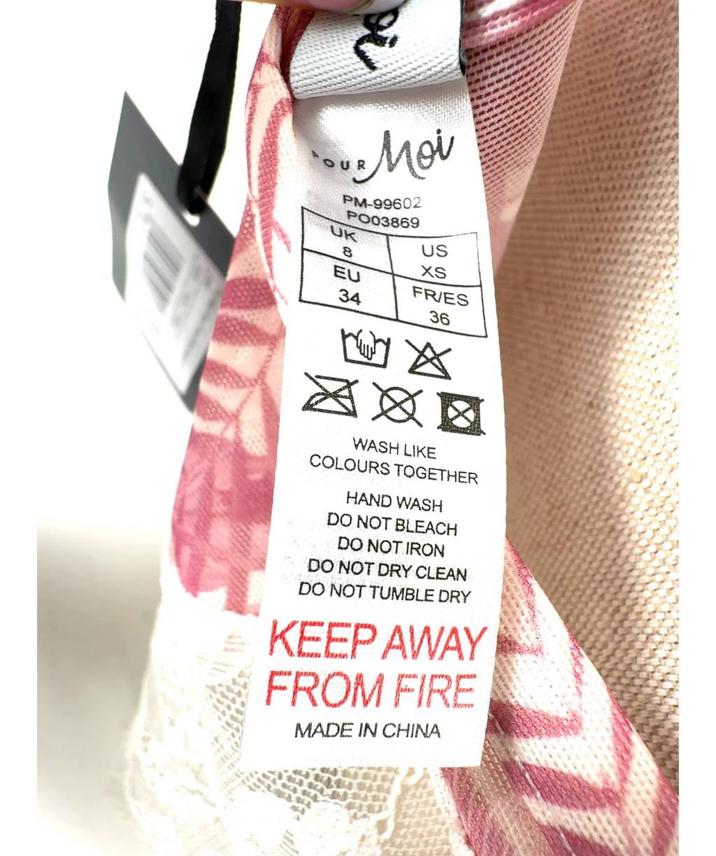 Pour Moi Pink Colour, size UK 8 — care label