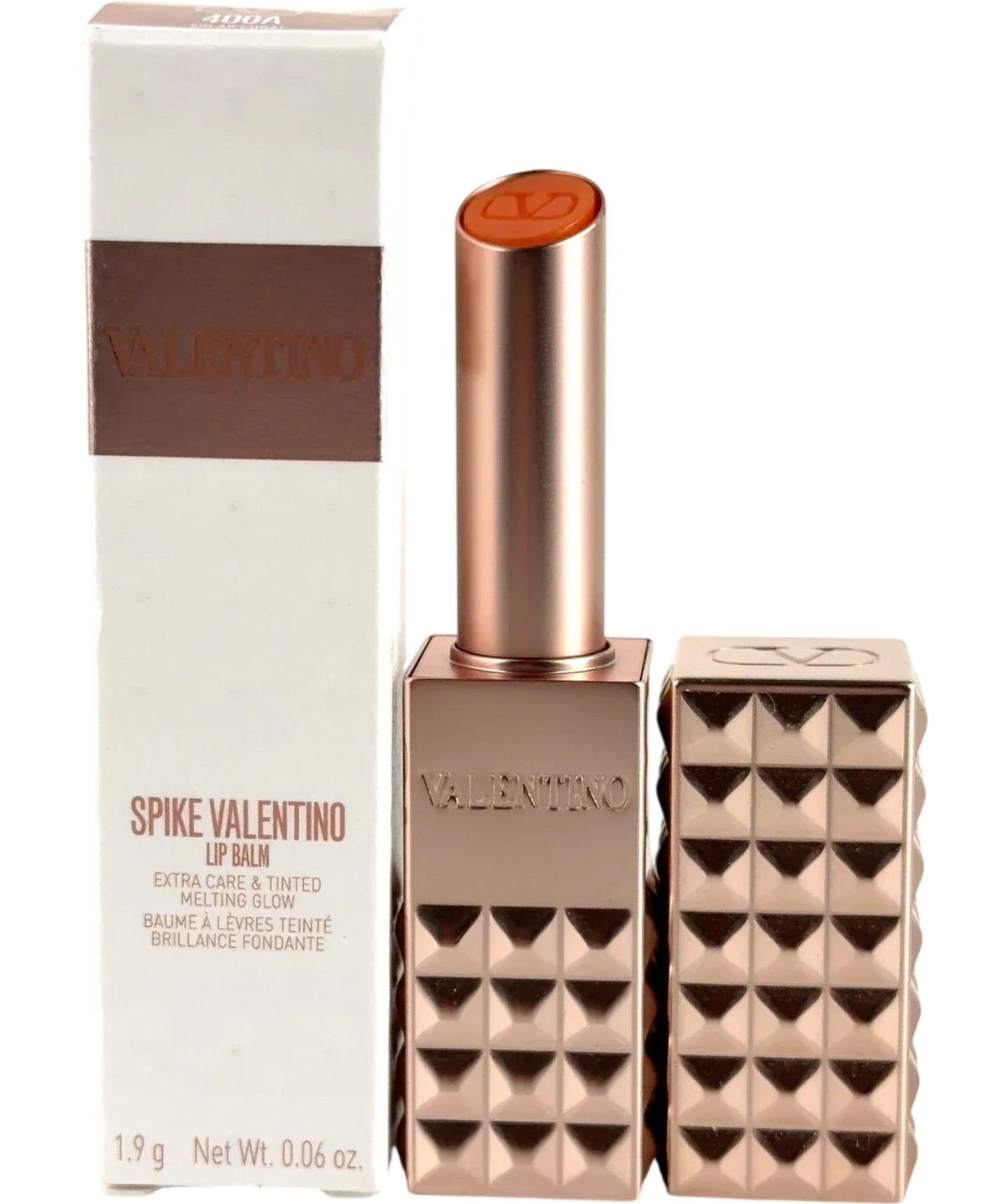 Valentino 400A Solar Coral SPIKE VALENTINO LIP BALM, size 1.9g — front