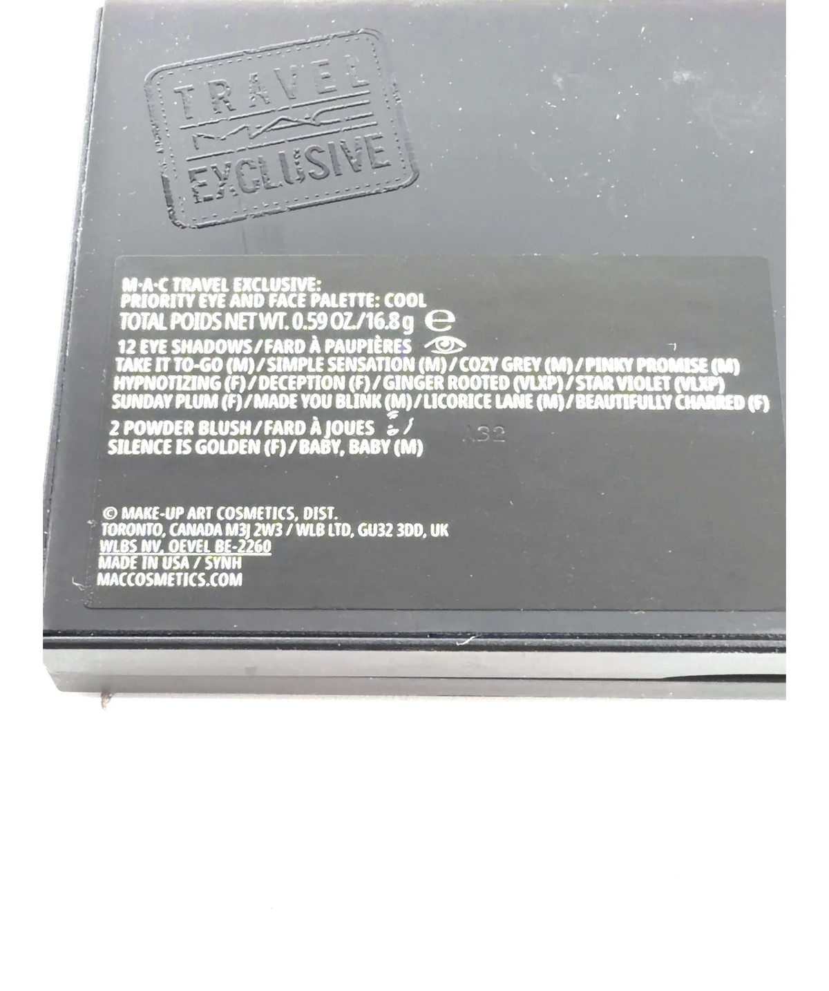 MAC Cool Travel Exclusive Priority Eye and Face Palette: Cool, size 16.8g — fabric detail